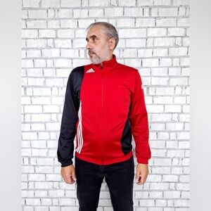 Adidas Track Jacket Zip/3 Stripes Embroidery-Alternative color sleeves-Size XL